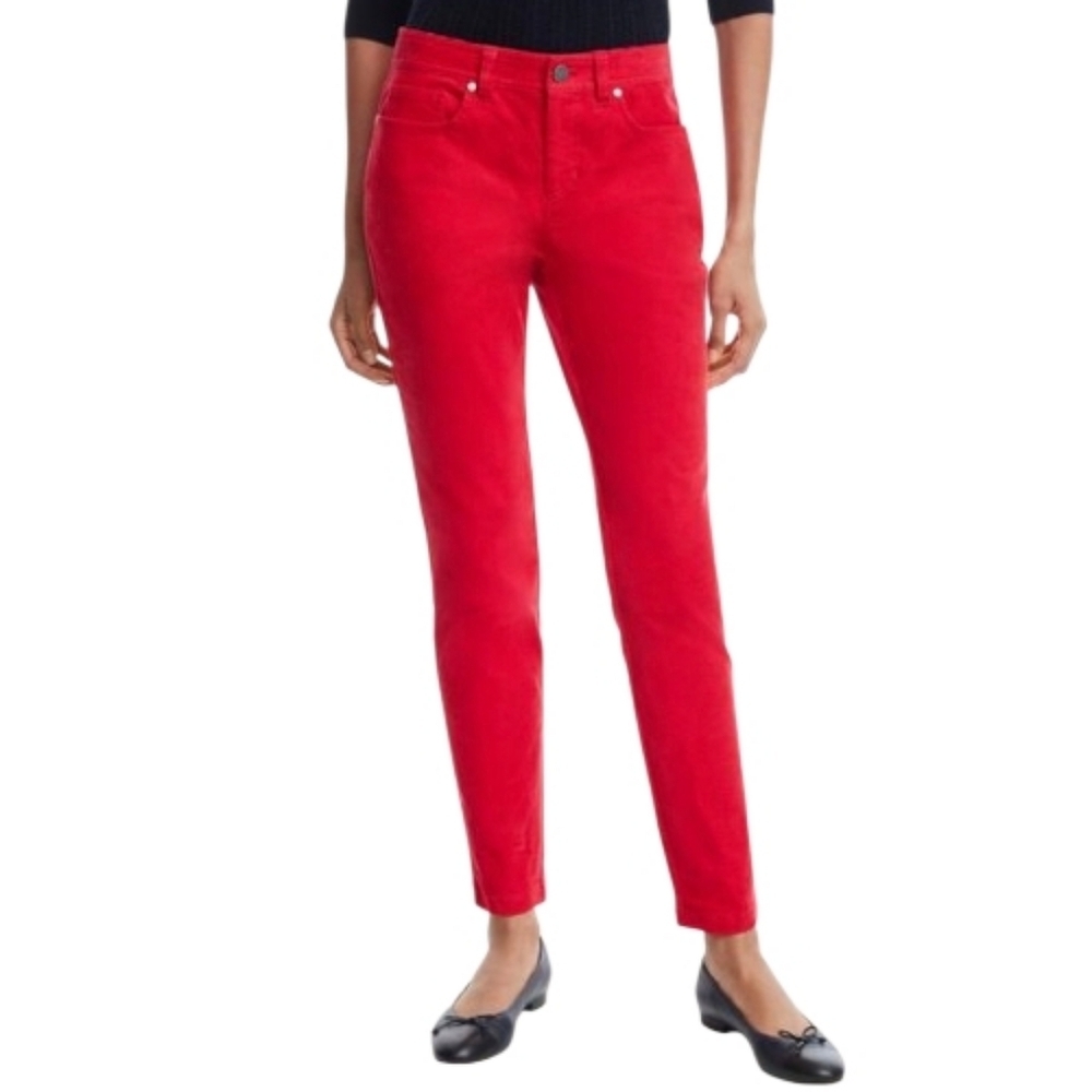 Brooks Brothers Pants Womens 8 Red Corduroy Stretch Classic Straight Pocket